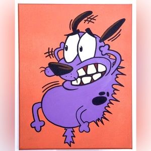 Courage the cowardly dog - Fun Painting - Cartoon Wall Decor - Art